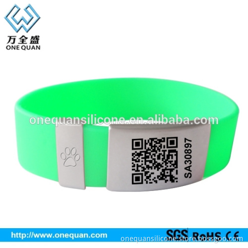 Factory directly Hot sale QR code with ID number silicone bracelet
